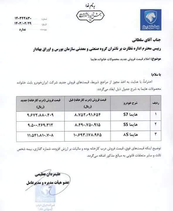 افزایش رسمی قیمت خودرو؛ ایران خودرو گران کرد+ عکس