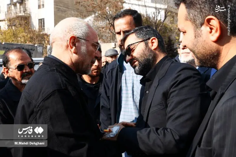  حضور قالیباف در تشییع خانواده سقاب اصفهانی