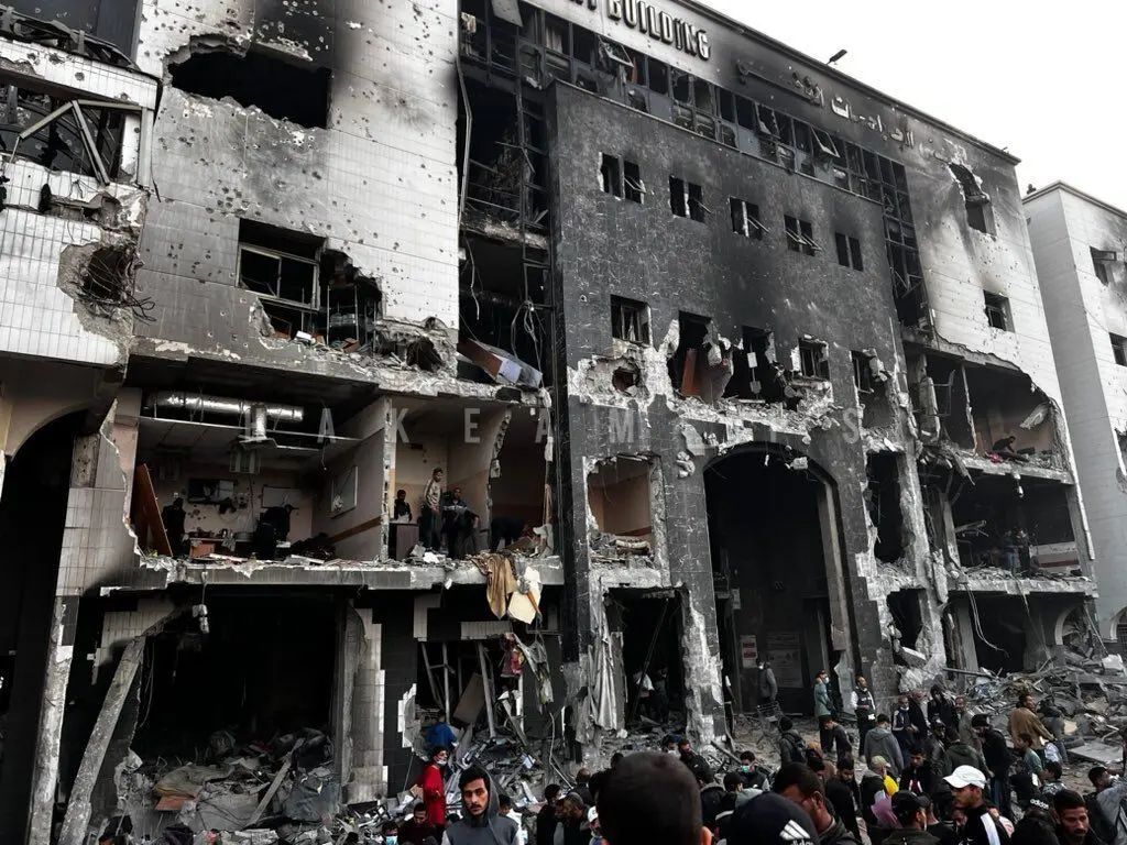 تخریب کامل مجتمع بیمارستانی الشفاء در غزه توسط رژیم صهیونیستی+ عکس 