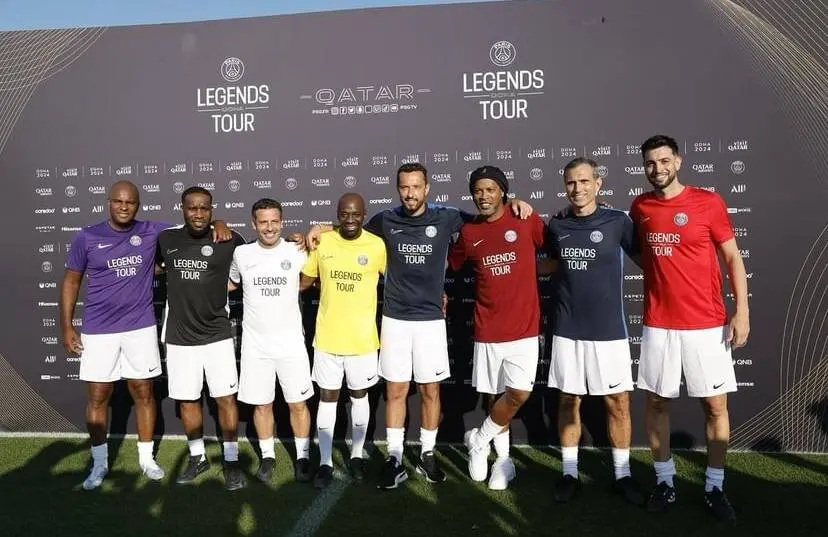 قوچان نژاد در لباس PSG؛ بازی کنار رونالدینیو و ماکه‌له‌له!+ عکس