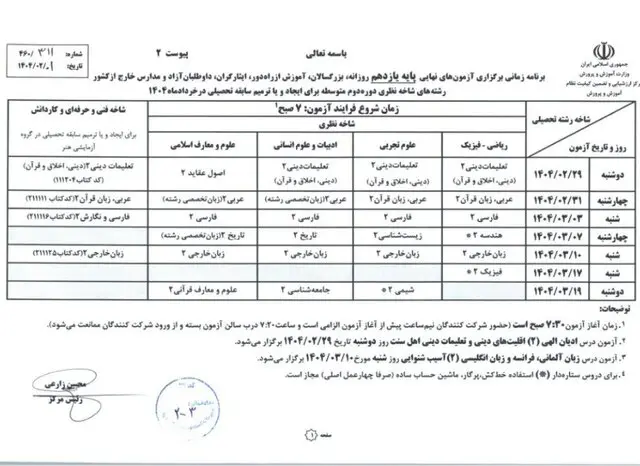 امتحانات نهایی