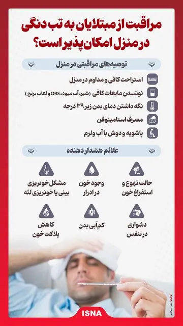  مراقبت از مبتلایان به تب دنگی در منزل امکان‌پذیر است؟+ اینفوگرافیک