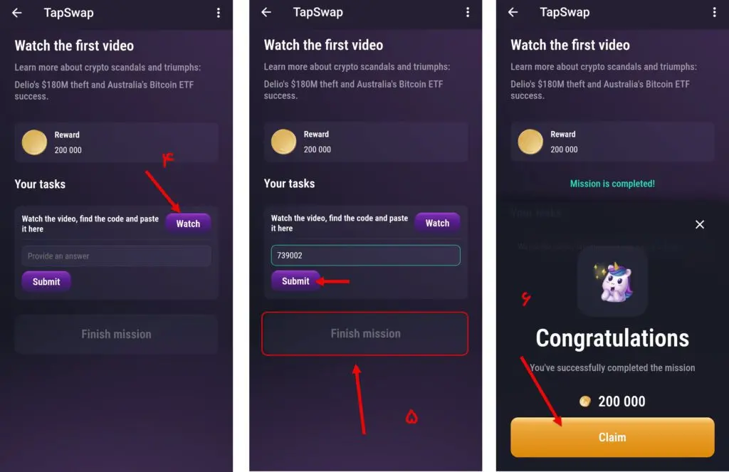 کد تپ سواپ امروز ۱۸ مهر + کد همه ویدیوهای TapSwap