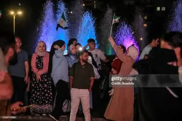 جشن و پایکوبی سوری‌ها هنگام سخنرانی جولانی در سازمان ملل/گزارش تصویری