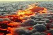  نمایی دیدنی از غروب آفتاب برفراز ابرها