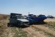 تصادف دو وانت بار در محور کلاله به مراوه تپه/تصاویر