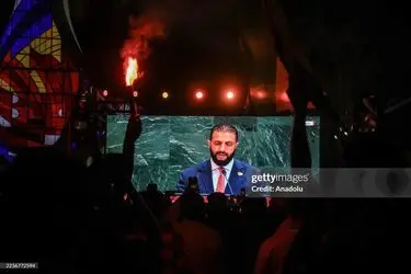 جشن و پایکوبی سوری‌ها هنگام سخنرانی جولانی در سازمان ملل/گزارش تصویری