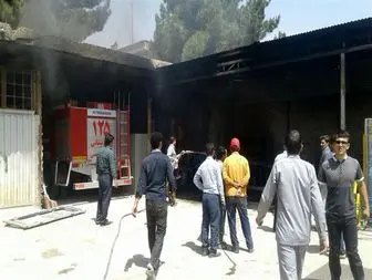 آتش سوزی انبار شهرداری در جاجرم