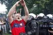 Police use tear gas on Euro ۲۰۱۲ Poland - Russia brawlers