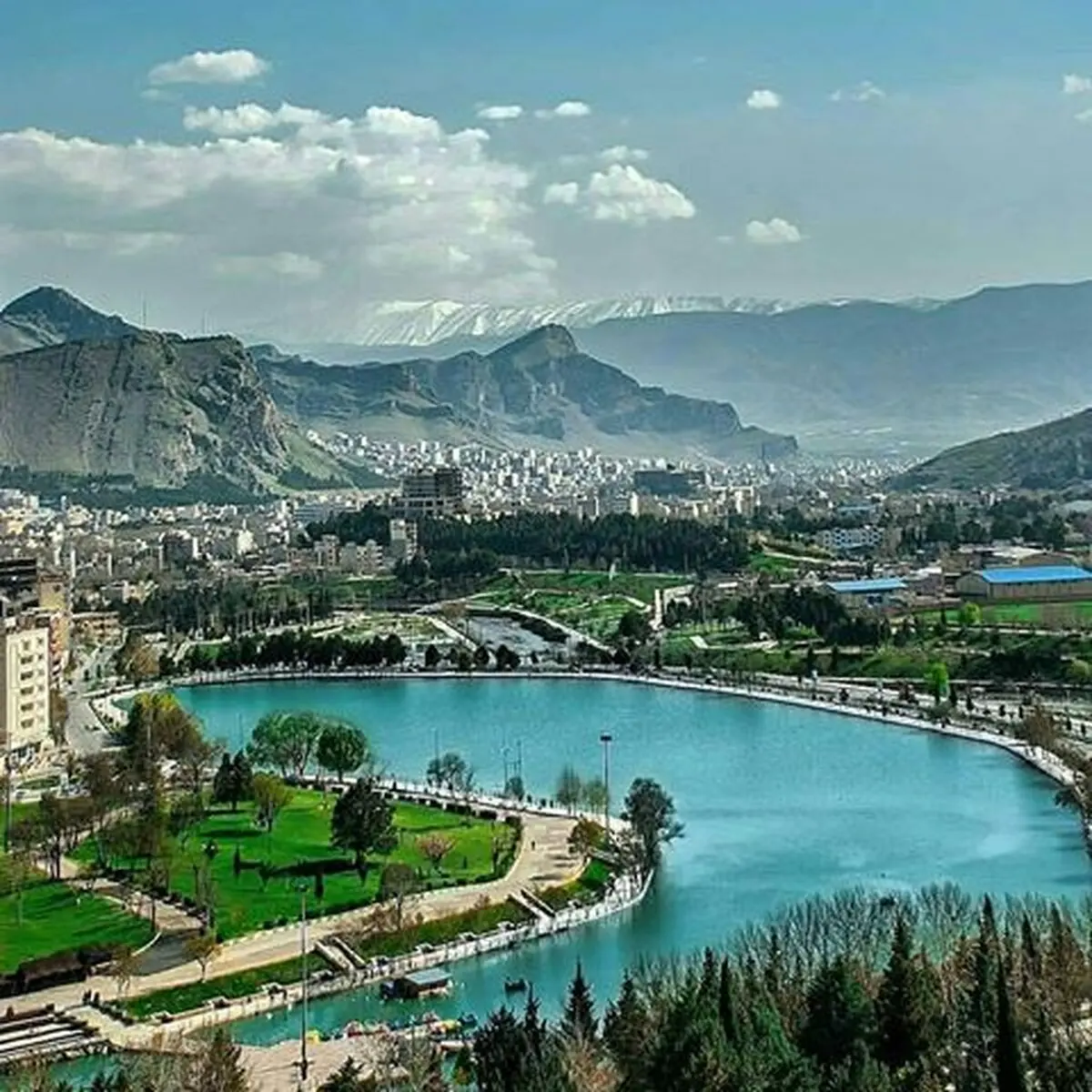 تصویر هوایی زیبا از خرم آباد