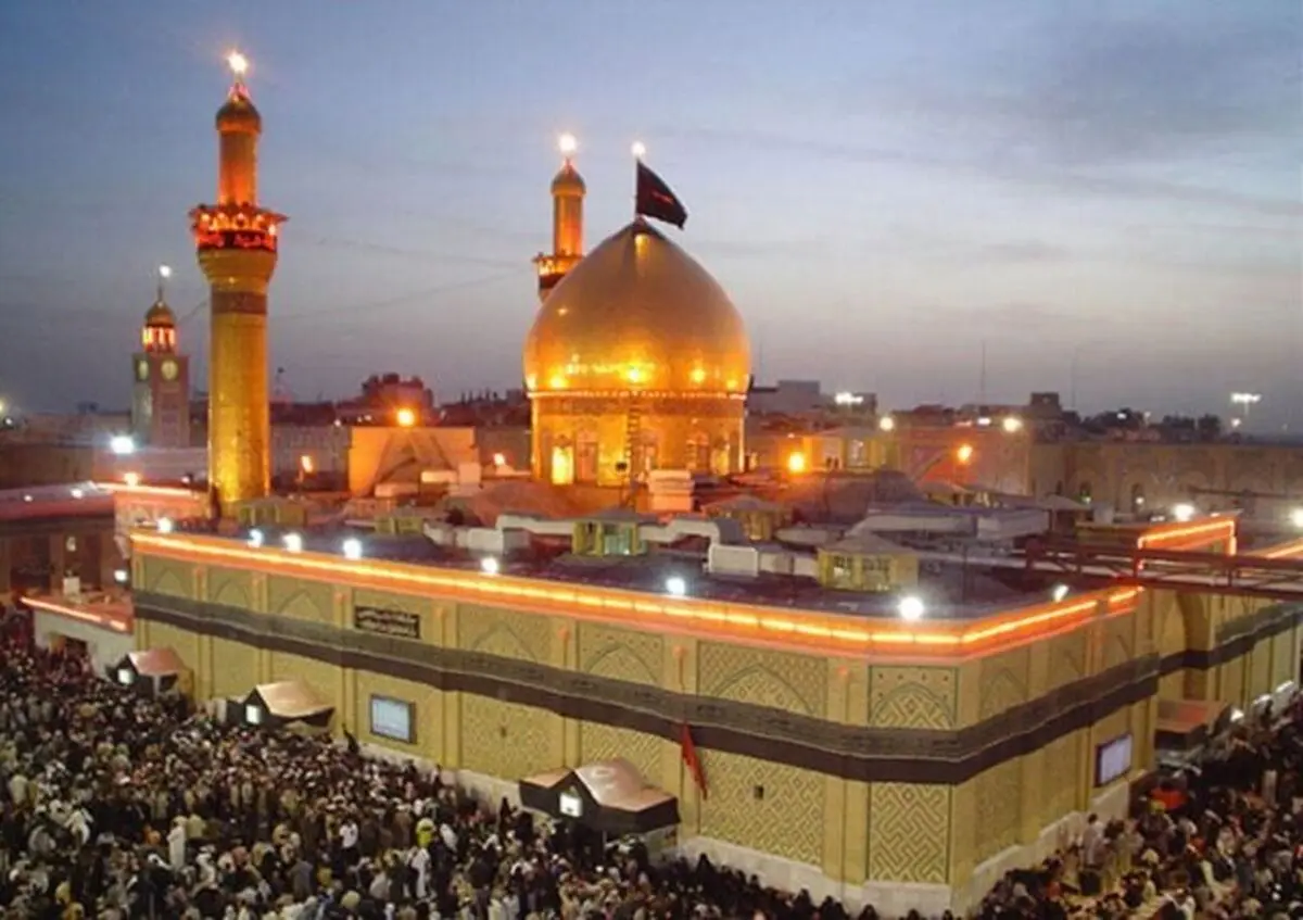 تصویری ناب از غروب خورشید در کربلای حسینی