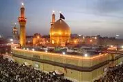 تصویری ناب از غروب خورشید در کربلای حسینی