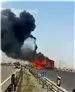 آتش‌سوزی در اتوبوس ساری ـ تهران با 47 مسافر
