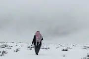 برف‌بازی سعودی‌ها در عربستان+فیلم