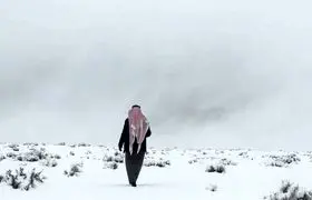 برف‌بازی سعودی‌ها در عربستان+فیلم