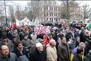تظاهرات آلمانی ها در اعتراض به حملات کشورهای متجاوز به یمن