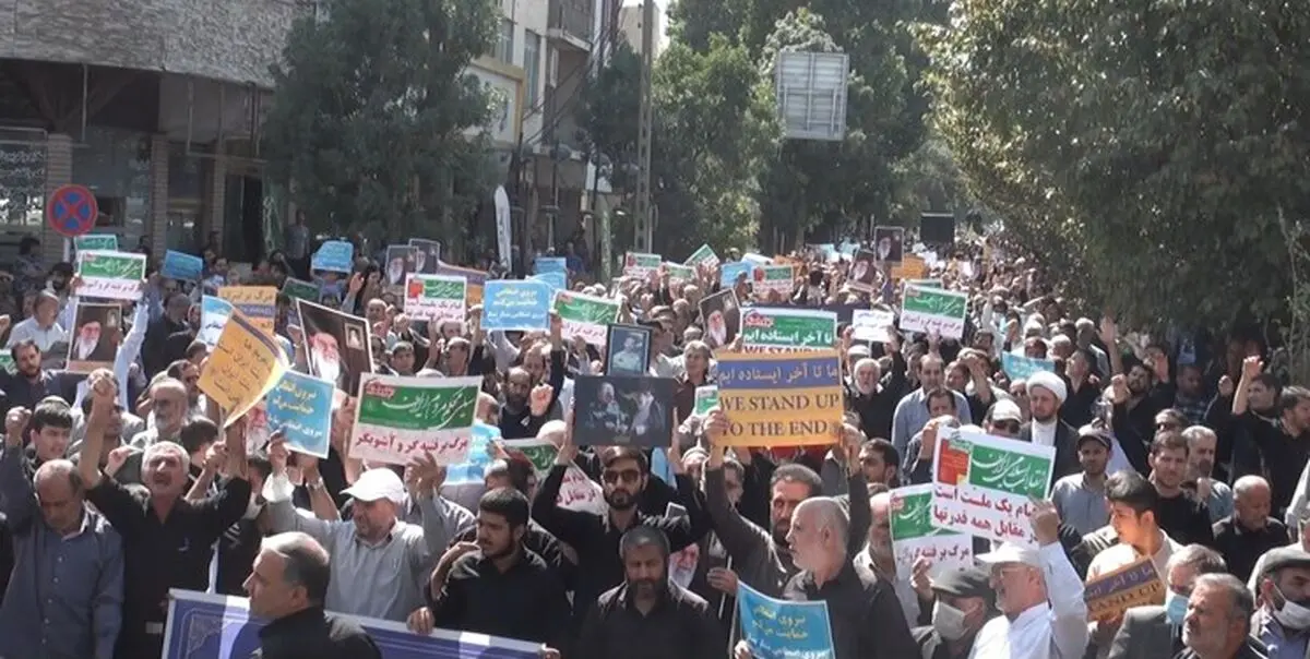  راهپیمایی مردم همدان علیه آشوبگران 