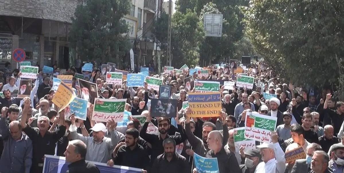  راهپیمایی مردم همدان علیه آشوبگران 