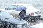 بارش برف و باران در جاده‌های کشور