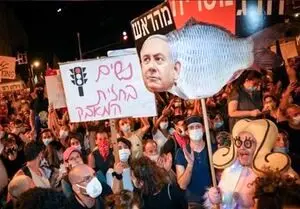 انتقال نتانیاهو و همسرش به مکان امن حین برگزاری تظاهرات