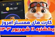 کمبو کارت‌های ۵ میلیونی همستر ۱۱ شهریور+ روزشمار لیست شدن
