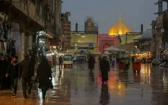 تصاویری ناب از بارش رحمت الهی  در نجف اشرف