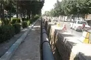 لوله آب در خیابان ولی‌عصر ترکید