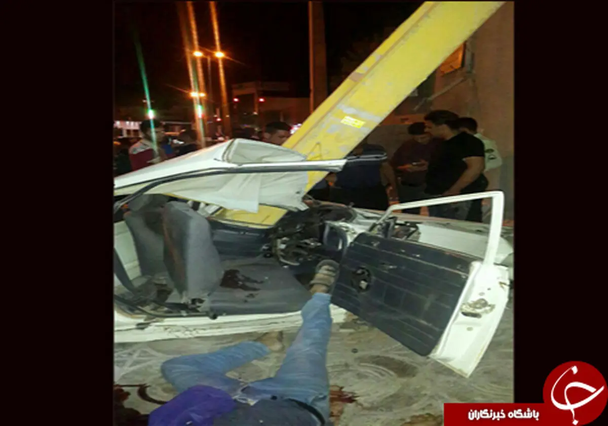 برخورد مرگبار با تیر چراغ برق+تصاویر
