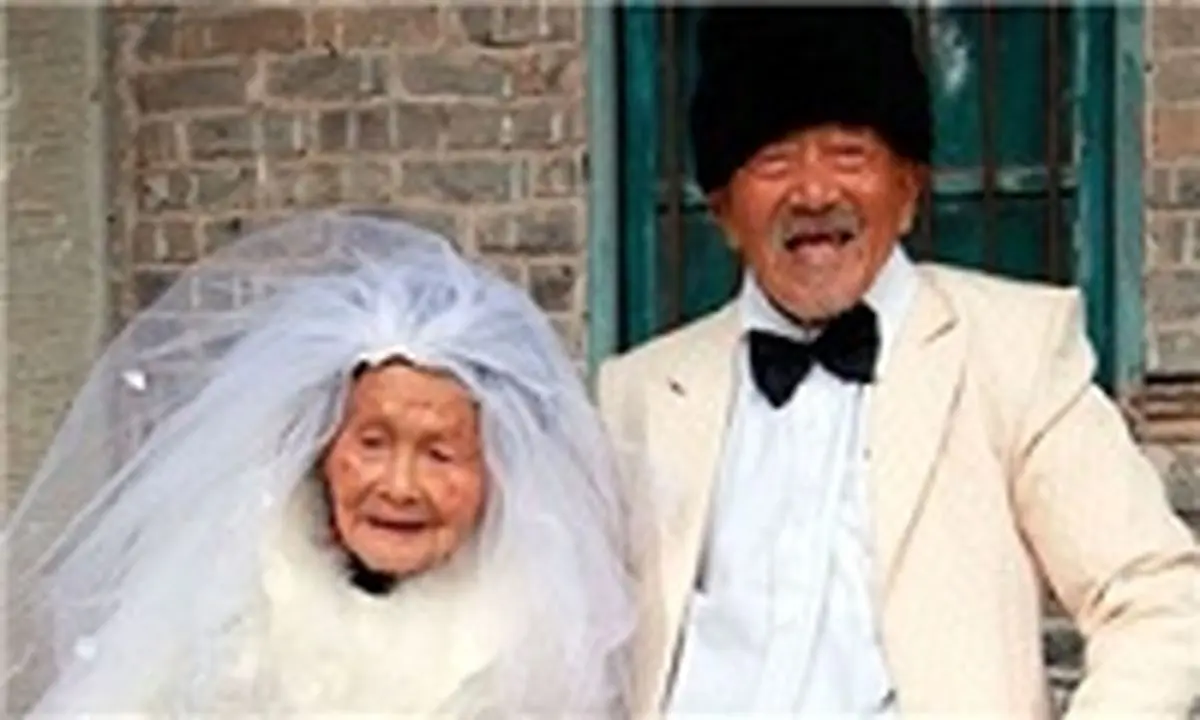 عروس و داماد ۸۸ ساله / عکس