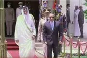 دیدار امیر قطر با السیسی در کاخ ریاست جمهوری مصر