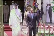 دیدار امیر قطر با السیسی در کاخ ریاست جمهوری مصر