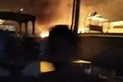 آتش گرفتن قایق جنگی سعودی