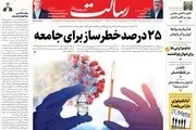 ۲۵ درصد خطرساز برای جامعه/فراز و فرود روابط ایران و آذربایجان/ در خدمت تولید یا سوداگری؟ / بازگشت اعتماد به بازار سرمایه/پیشخوان