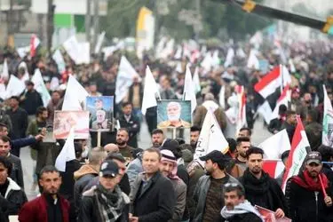 تجمع میلیونی در بغداد برای بزرگداشت سالگرد شهادت حاج قاسم و المهندس/گزارش تصویری