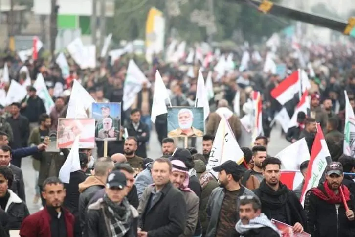 تجمع میلیونی در بغداد برای بزرگداشت سالگرد شهادت حاج قاسم و المهندس/گزارش تصویری