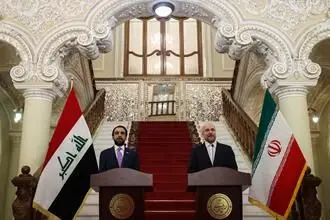 کنفرانس خبری مشترک دکتر قالیباف با رئیس مجلس عراق/گزارش تصویری