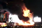 آتش سوزی در فستیوال موسیقی در اسپانیا 