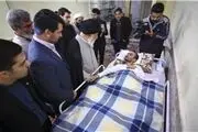 عیادت آیت‌الله علم‌الهدی از یک حادثه‌دیده شدید رانندگی