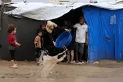 سیلاب در غزه چادر آوارگان را غرق کرد