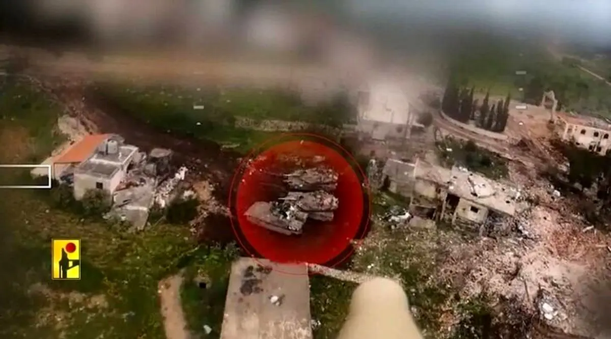 ۴ تانک و دو نفربر زرهی صهیونیست‌ها در حملات آتشین حزب‌الله منهدم شد