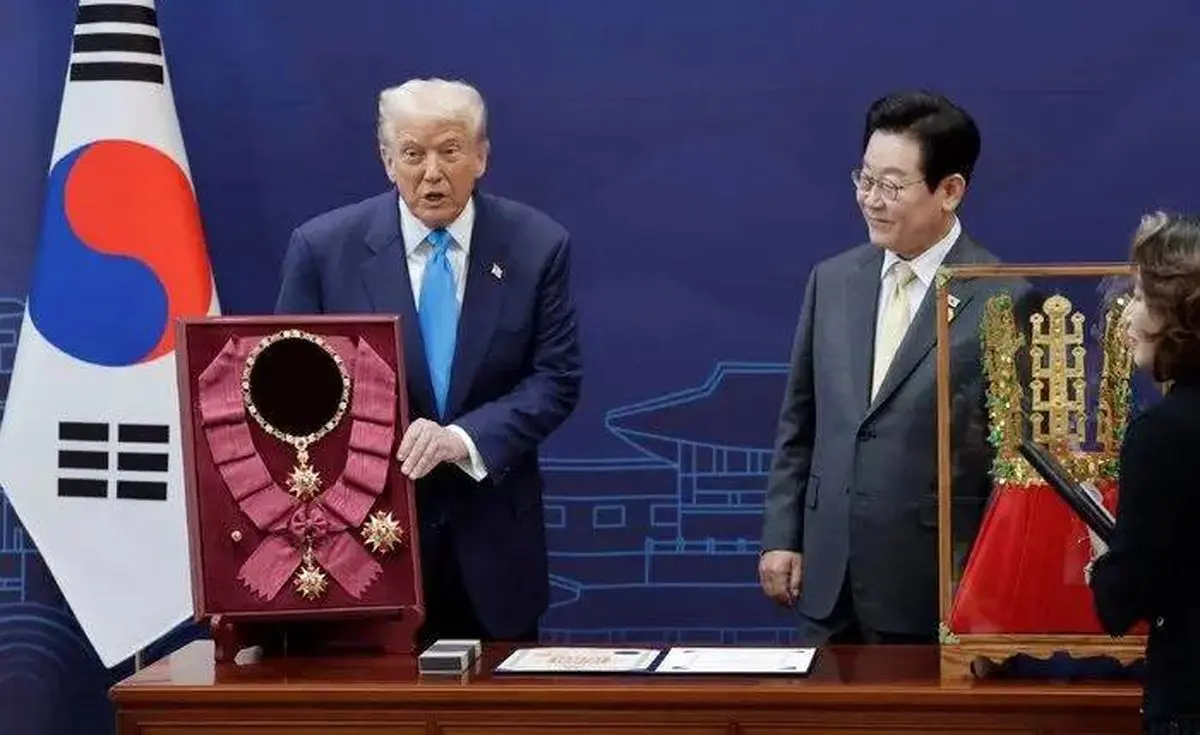 تاج جومونگ به ترامپ رسید/فیلم