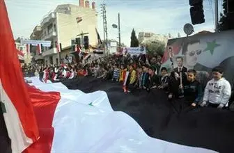 تظاهرات سوری ها در حمایت از ارتش و اسد