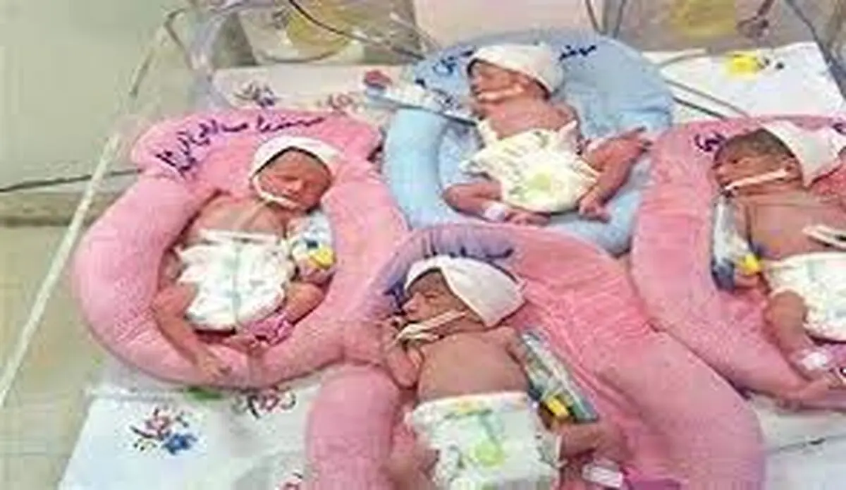 مادر جوان در کرمان چهار قلو به دنیا آورد