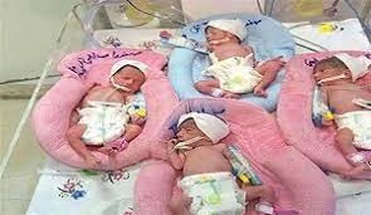 مادر جوان در کرمان چهار قلو به دنیا آورد