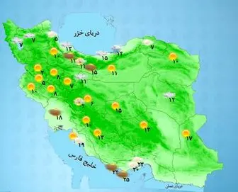 وضعیت آب و هوایی استان های کشور به روایت جدول/ بارش در سواحل دریای خزر