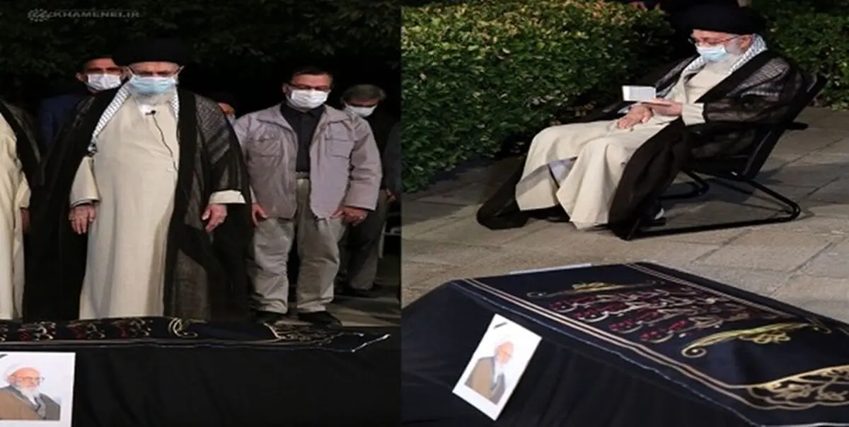اقامه نماز رهبر معظم انقلاب بر پیکر علامه حسن زاده آملی