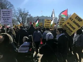تظاهرات آمریکایی‌ها علیه برگزاری کنفرانس آیپک در واشنگتن