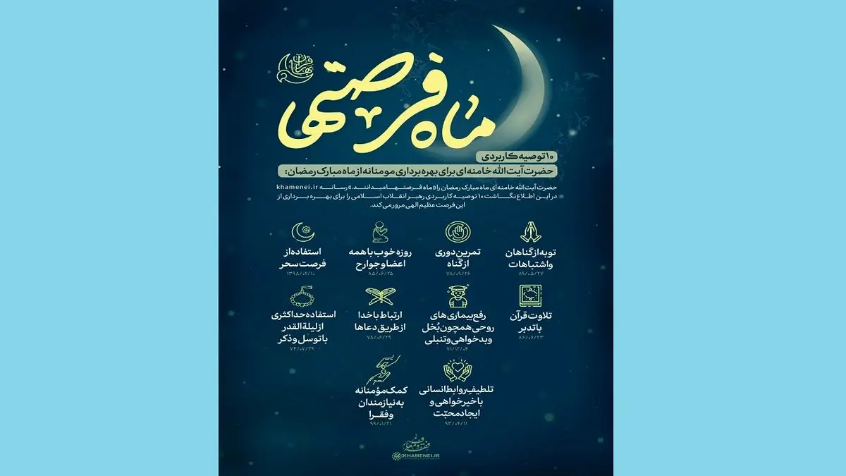 توصیههای رهبر معظم انقلاب برای استفاده بهتر از ماه رمضان