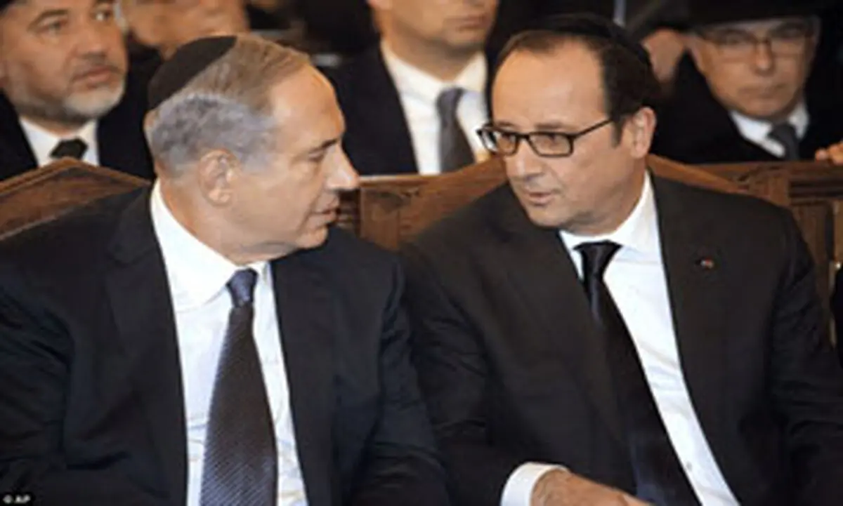 اولاند سخنرانی نتانیاهو را ترک کرد!