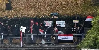 تجمع تعدادی اندک از گروهک تجزیه طلب «الاحوازیه» مقابل سفارت ایران در لندن